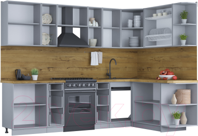 Готовая кухня Интерлиния Мила Шато 1.7x2.8 правая