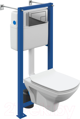 Унитаз подвесной с инсталляцией Cersanit Carina XL CO DPL EO Slim / 64441 - фото
