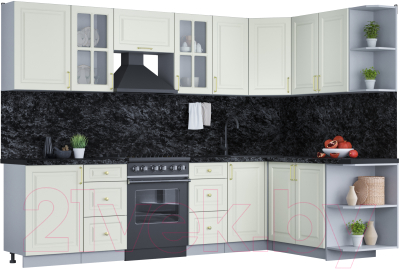 Готовая кухня Интерлиния Мила Шато 1.7x2.9 правая - фото