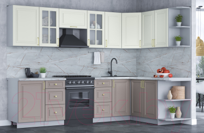 Готовая кухня Интерлиния Мила Шато 1.7x2.9 правая