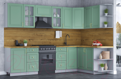 Готовая кухня Интерлиния Мила Шато 1.7x2.9 правая