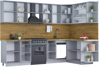 Готовая кухня Интерлиния Мила Шато 1.7x2.9 правая