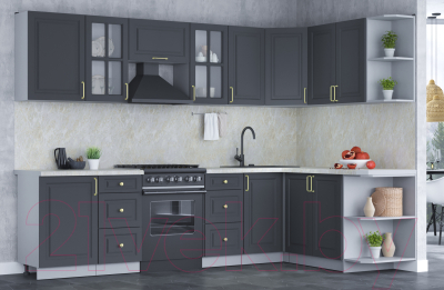 Готовая кухня Интерлиния Мила Шато 1.7x2.9 правая