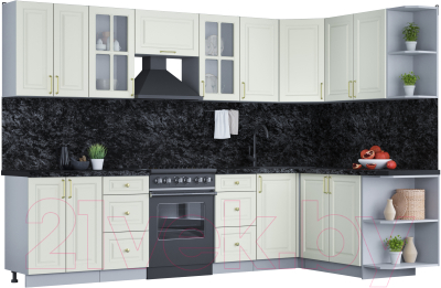 Готовая кухня Интерлиния Мила Шато 1.7x3.0 правая - фото