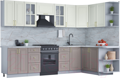 Готовая кухня Интерлиния Мила Шато 1.7x3.0 правая - фото