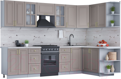 Готовая кухня Интерлиния Мила Шато 1.7x3.0 правая - фото