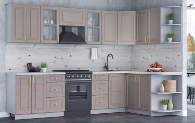 Готовая кухня Интерлиния Мила Шато 1.7x3.0 правая