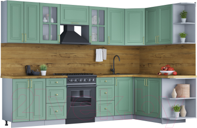 Готовая кухня Интерлиния Мила Шато 1.7x3.0 правая - фото