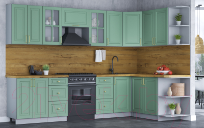 Готовая кухня Интерлиния Мила Шато 1.7x3.0 правая