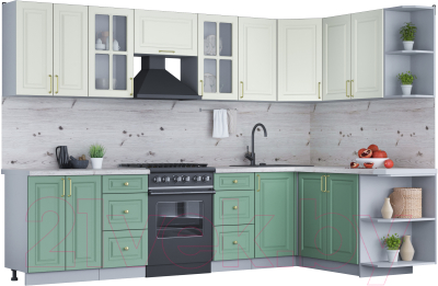 Готовая кухня Интерлиния Мила Шато 1.7x3.0 правая - фото