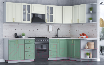 Готовая кухня Интерлиния Мила Шато 1.7x3.0 правая