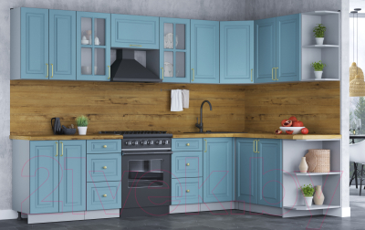 Готовая кухня Интерлиния Мила Шато 1.7x3.0 правая