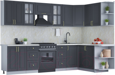 Готовая кухня Интерлиния Мила Шато 1.7x3.0 правая - фото