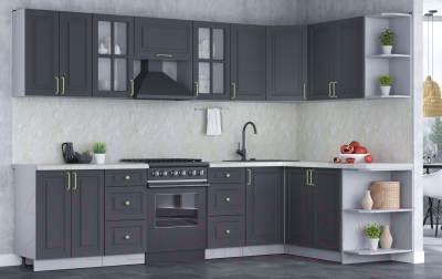 Готовая кухня Интерлиния Мила Шато 1.7x3.0 правая