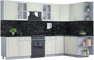 Готовая кухня Интерлиния Мила Шато 1.7x3.1 правая - фото