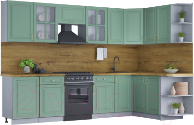 Готовая кухня Интерлиния Мила Шато 1.7x3.1 правая - фото