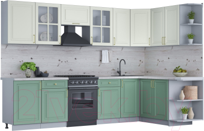 Готовая кухня Интерлиния Мила Шато 1.7x3.1 правая - фото