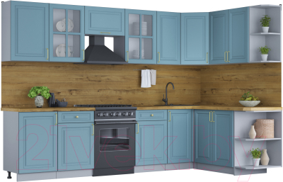 Готовая кухня Интерлиния Мила Шато 1.7x3.1 правая - фото