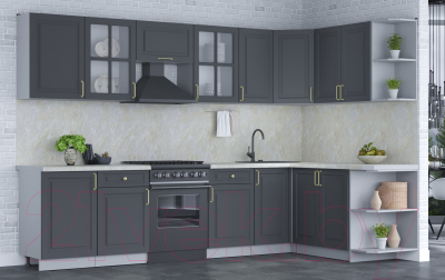 Готовая кухня Интерлиния Мила Шато 1.7x3.1 правая