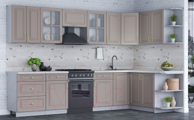 Готовая кухня Интерлиния Мила Шато 1.7x3.2 правая