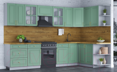 Готовая кухня Интерлиния Мила Шато 1.7x3.2 правая