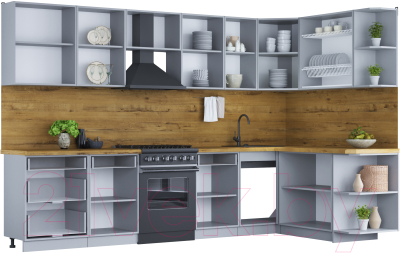 Готовая кухня Интерлиния Мила Шато 1.7x3.2 правая