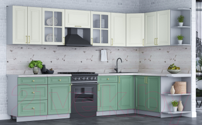 Готовая кухня Интерлиния Мила Шато 1.7x3.2 правая