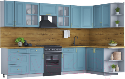 Готовая кухня Интерлиния Мила Шато 1.7x3.2 правая - фото