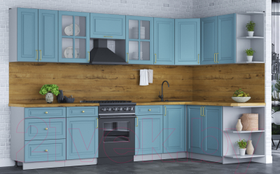 Готовая кухня Интерлиния Мила Шато 1.7x3.2 правая