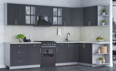 Готовая кухня Интерлиния Мила Шато 1.7x3.2 правая