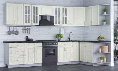 Готовая кухня Интерлиния Мила Шато 1.7x3.3 правая