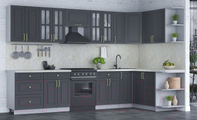 Готовая кухня Интерлиния Мила Шато 1.7x3.3 правая