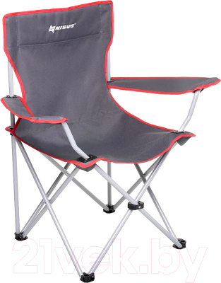 Кресло складное Nisus N-242-GR-1 (серый/красный) - фото