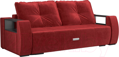 Диван Mebel-Ars Еврокнижка Мальтида (бархат красный Star Velvet 3 Dark Red) - фото