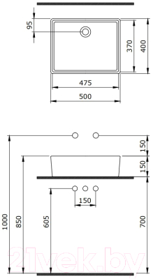 Умывальник Berges Ego 50x40 181001