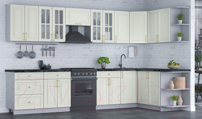 Готовая кухня Интерлиния Мила Шато 1.7x3.4 правая