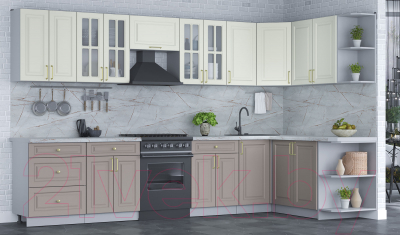 Готовая кухня Интерлиния Мила Шато 1.7x3.4 правая