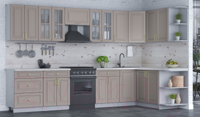 Готовая кухня Интерлиния Мила Шато 1.7x3.4 правая