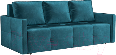 Диван Mebel-Ars Еврокнижка Марсель №2 (бархат сине-зеленый Star Velvet 43 Black Green) - фото
