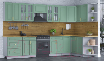 Готовая кухня Интерлиния Мила Шато 1.7x3.4 правая