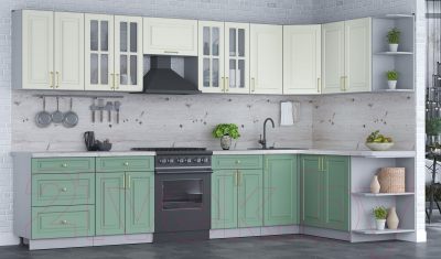 Готовая кухня Интерлиния Мила Шато 1.7x3.4 правая