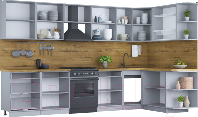 Готовая кухня Интерлиния Мила Шато 1.7x3.4 правая