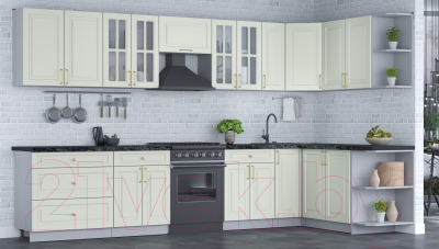 Готовая кухня Интерлиния Мила Шато 1.7x3.5 правая