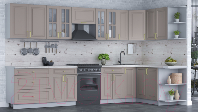 Готовая кухня Интерлиния Мила Шато 1.7x3.5 правая