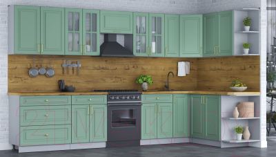 Готовая кухня Интерлиния Мила Шато 1.7x3.5 правая