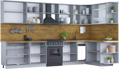 Готовая кухня Интерлиния Мила Шато 1.7x3.5 правая