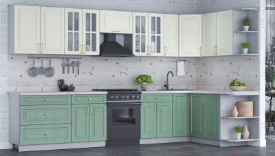 Готовая кухня Интерлиния Мила Шато 1.7x3.5 правая