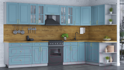 Готовая кухня Интерлиния Мила Шато 1.7x3.5 правая