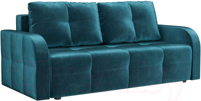 Диван Mebel-Ars Еврокнижка Марсель №3 (бархат сине-зеленый Star Velvet 43 Black Green) - фото