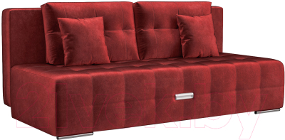 Диван Mebel-Ars Еврокнижка Марсель №4 (бархат красный Star Velvet 3 Dark Red) - фото